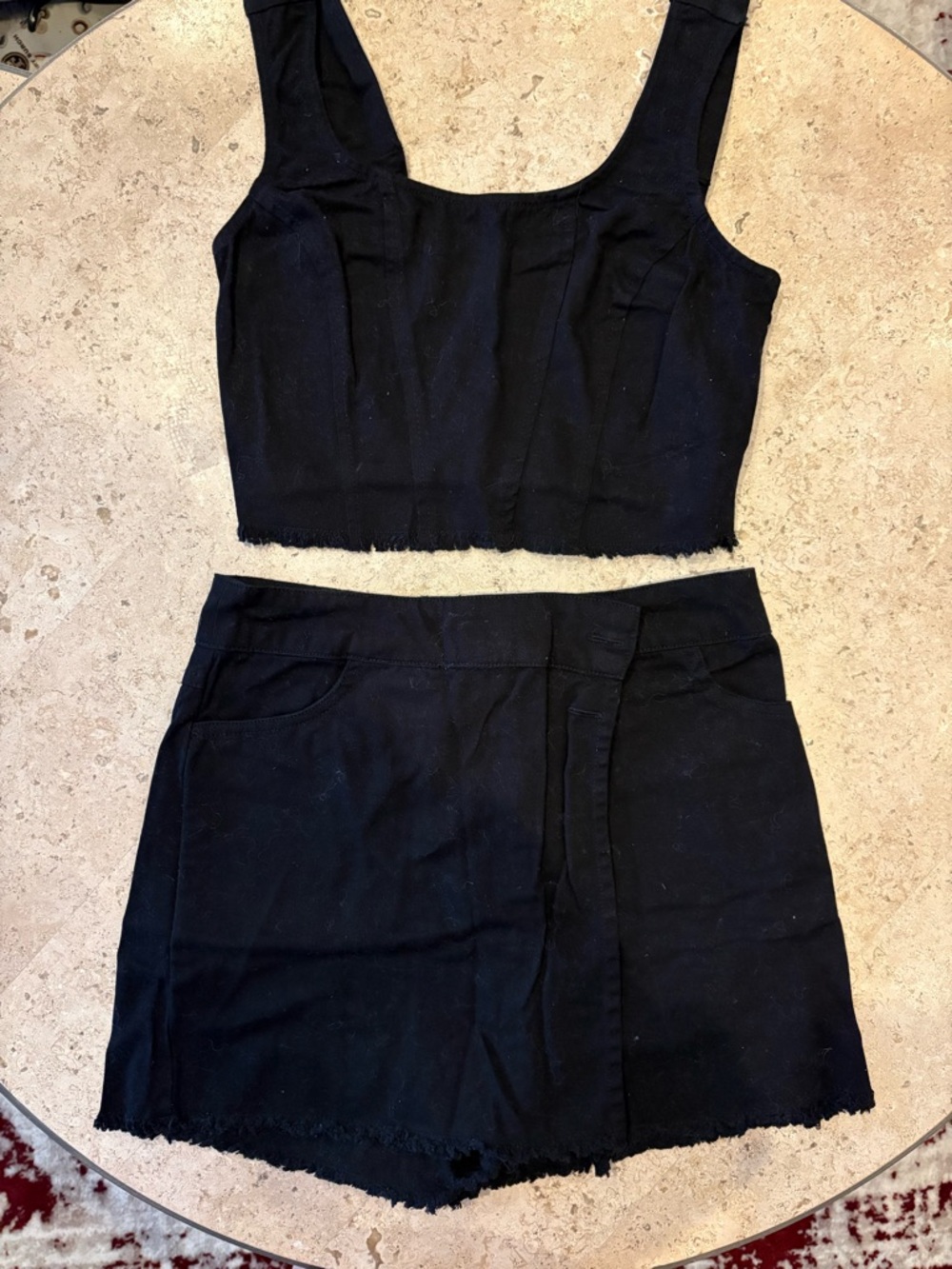 Women's Black Cotton Mini Skirt - Classic Everyday Style
